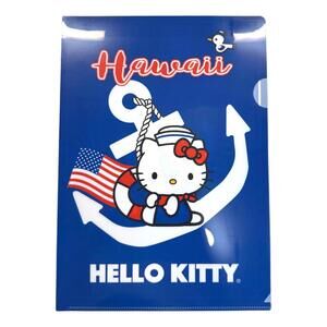 Hello Kitty Sailor Hawaii Anchor Blue File Folder